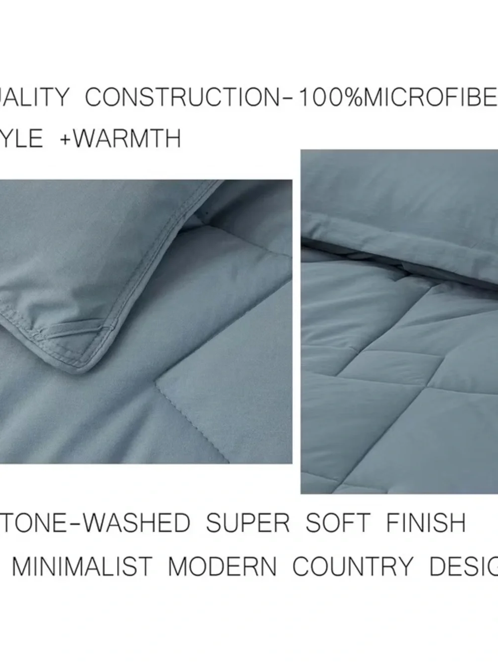 Plush Solid Blue Twin XL 2 piece Comforter Set